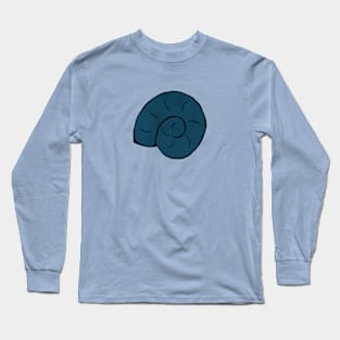 Teal Swirl Seashell Long Sleeve T-Shirt